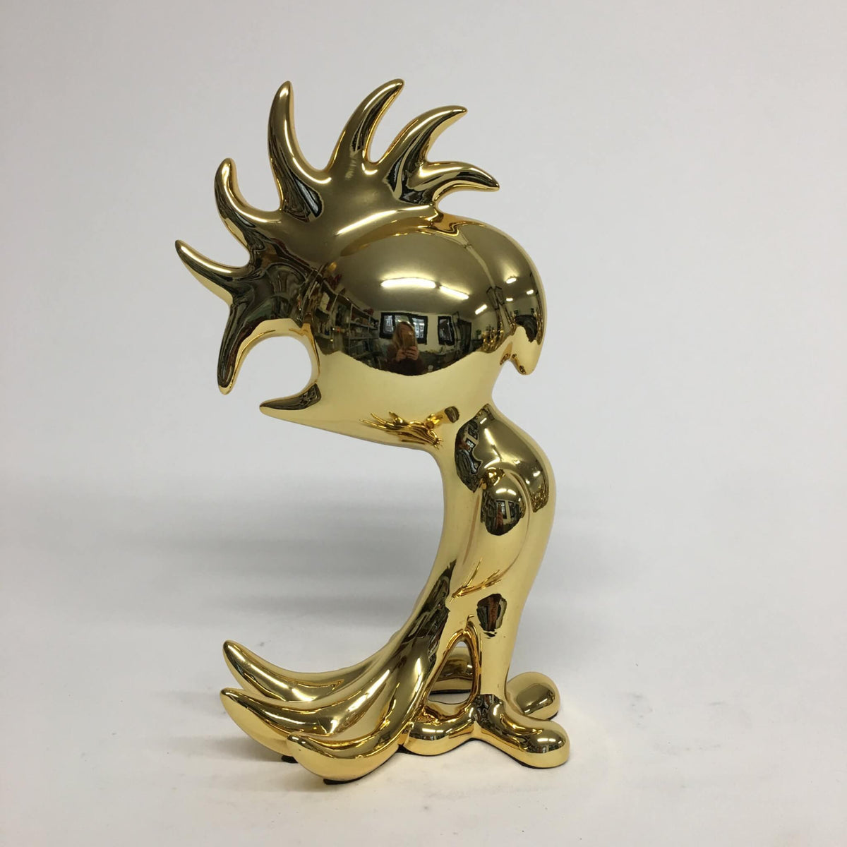 2 Pex gold, gouden beeld papegaai, art that makes you happy, jacky zegers