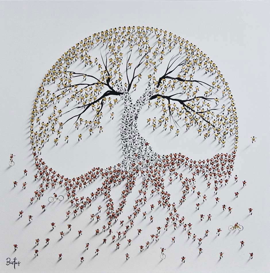 652 Bartus 100×100 Tree, gold, silver and bronze