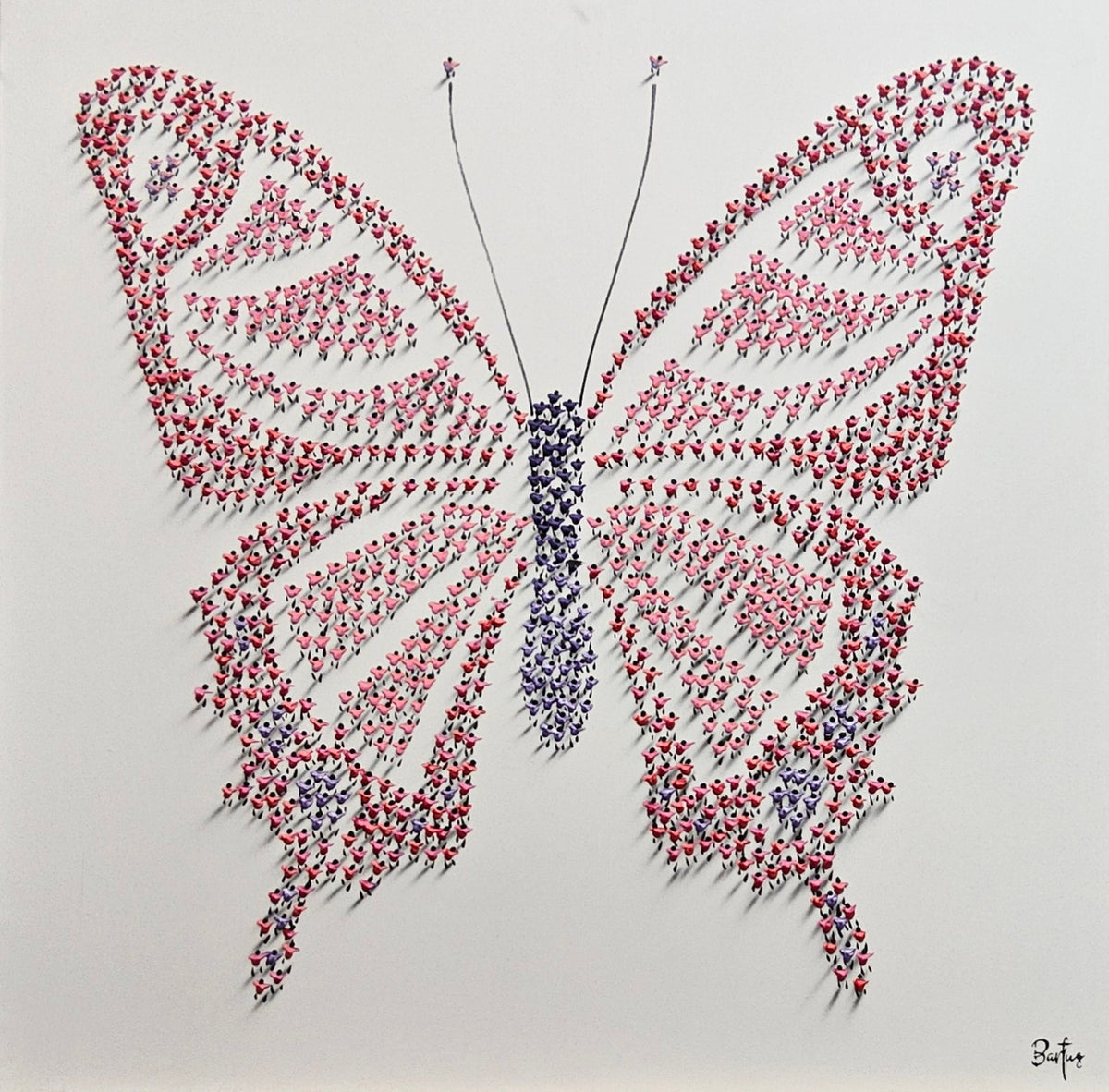 Bartus 100×100 Mariposa Rosa