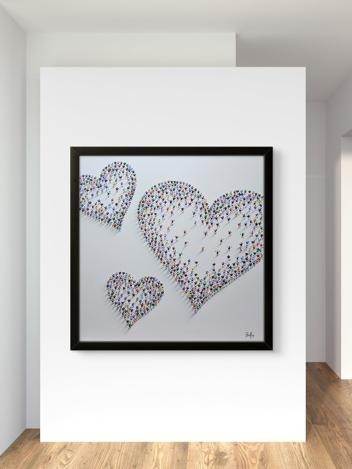 Bartus happy hearts 100x100cm