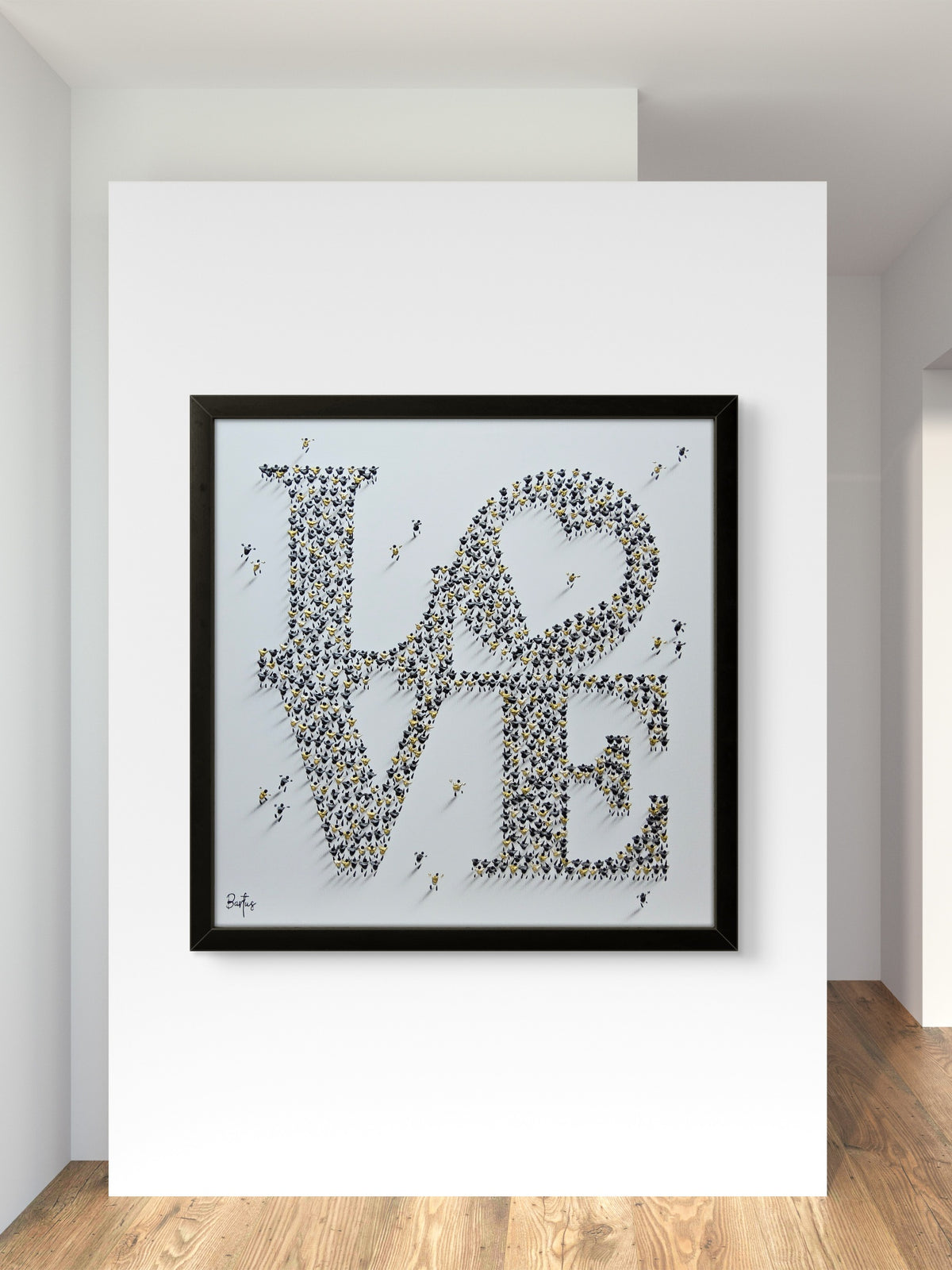 Bartus love black & gold 80x80cm