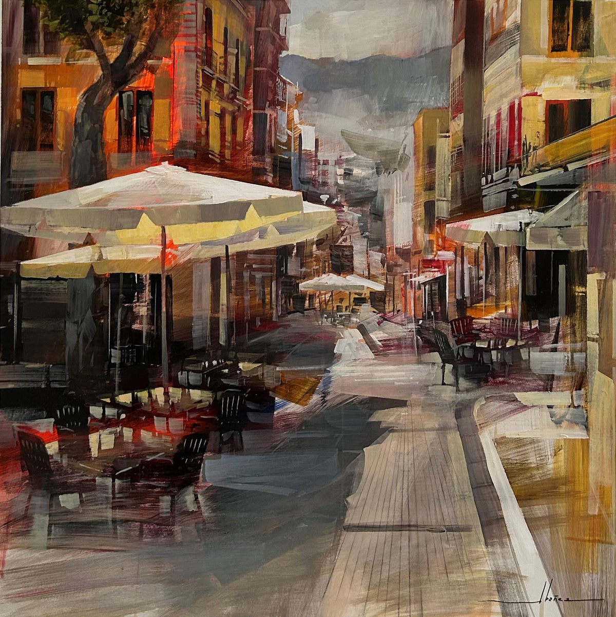 City scene II – Tomas Ibanez 90×90 cm (2)