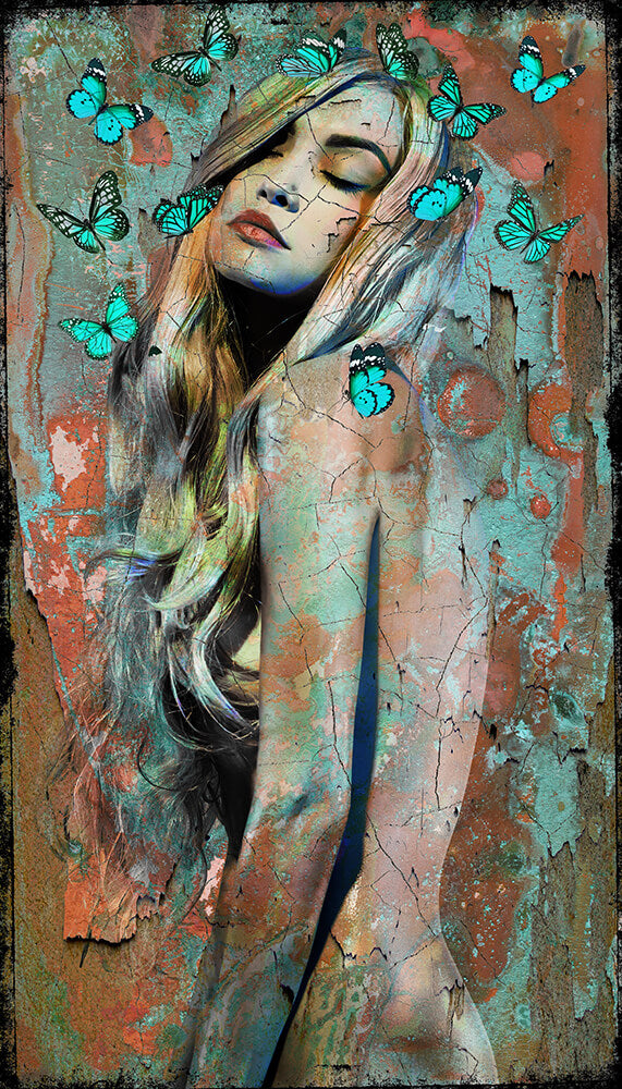 GE01-0055 Green butterfly II 80x140cm in tiff