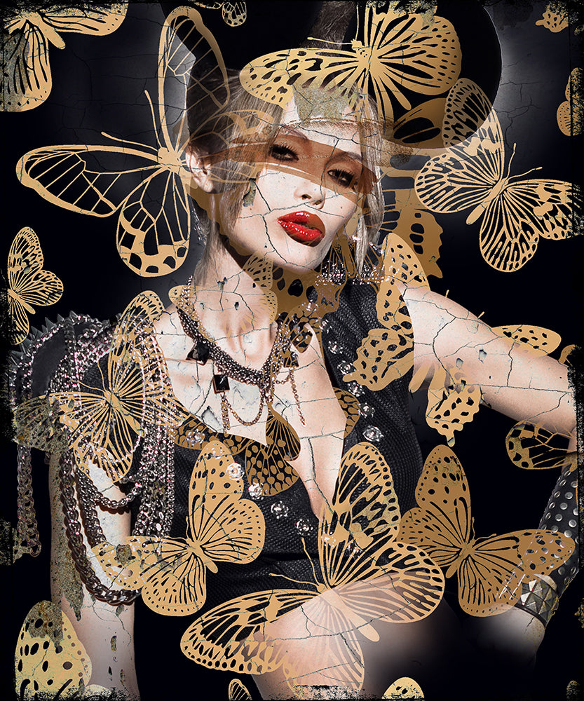 Gold butterflu II 100x120cm in tiff