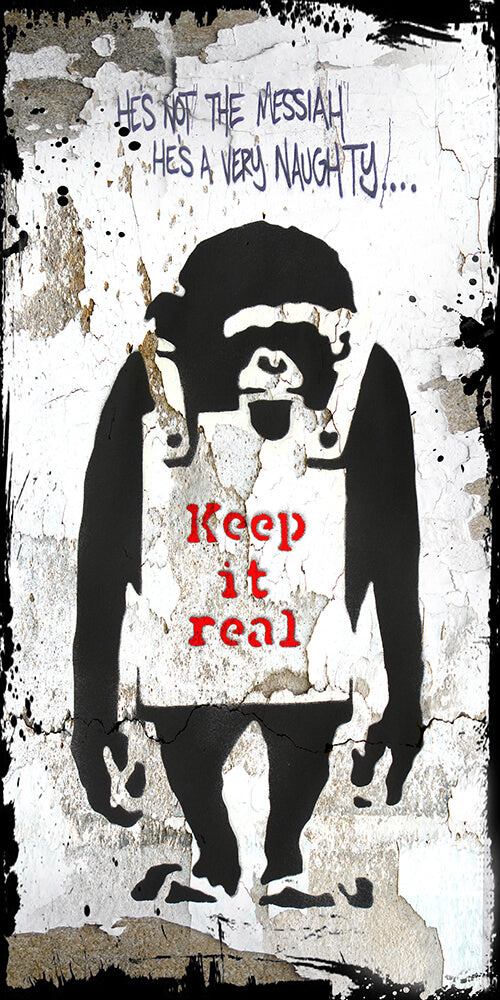 Hommage Monkey Banksy 60x120cm in tiff