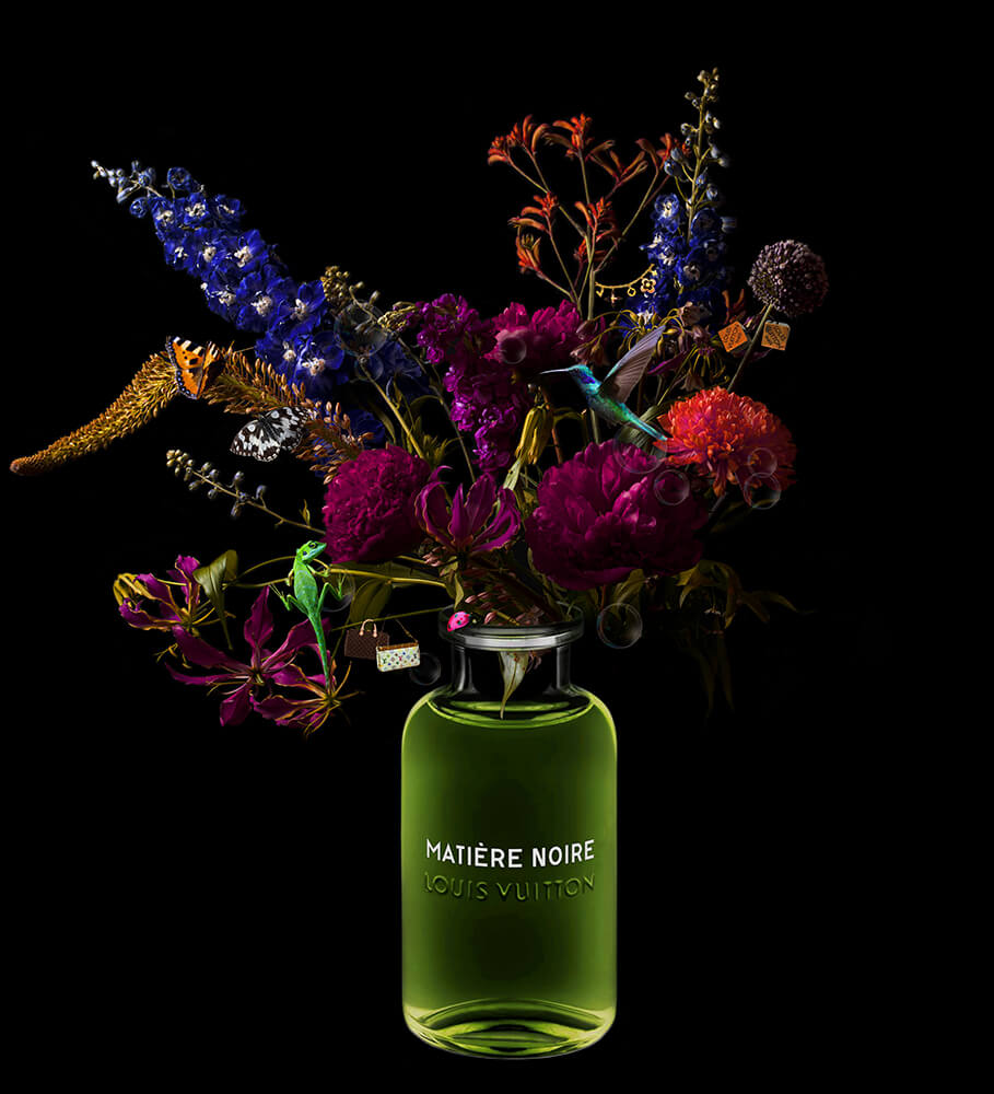 Louis bottle flowers green