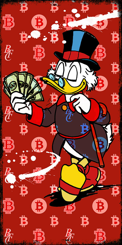 Mr Bitcoin Duck 60x120cm in tiff