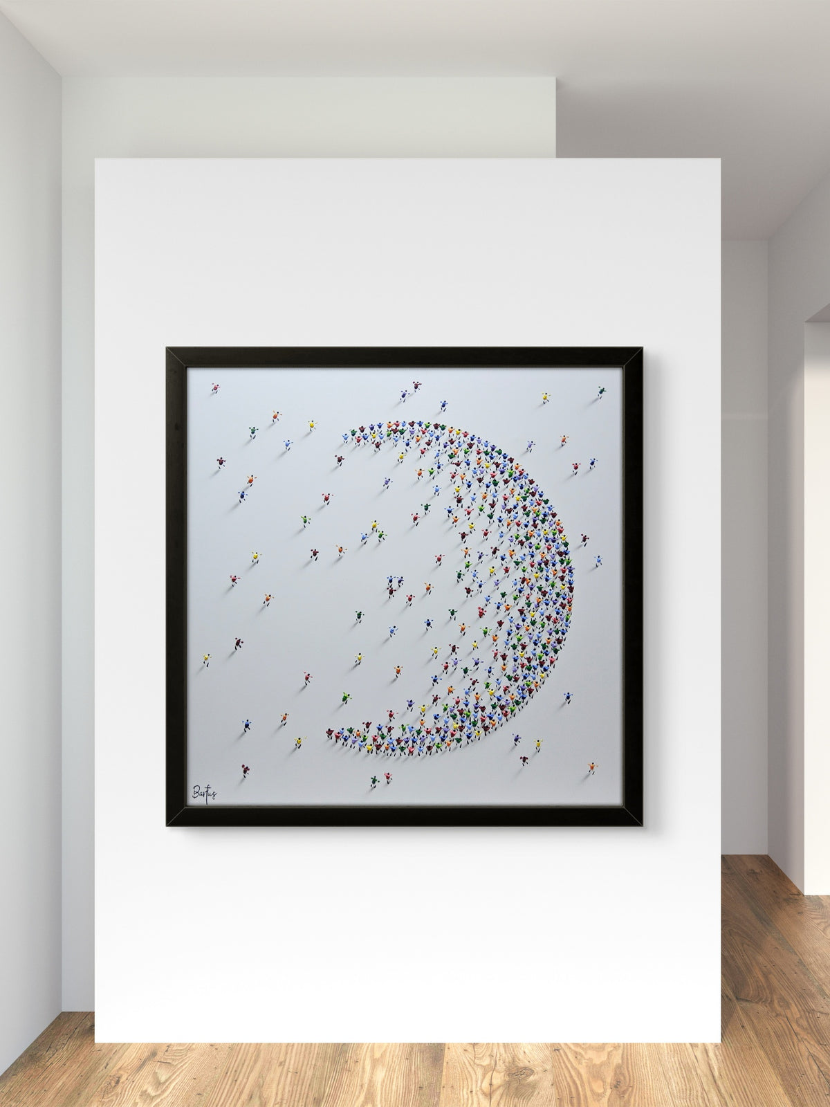 Multicolored Crescent Moon 100x100cm