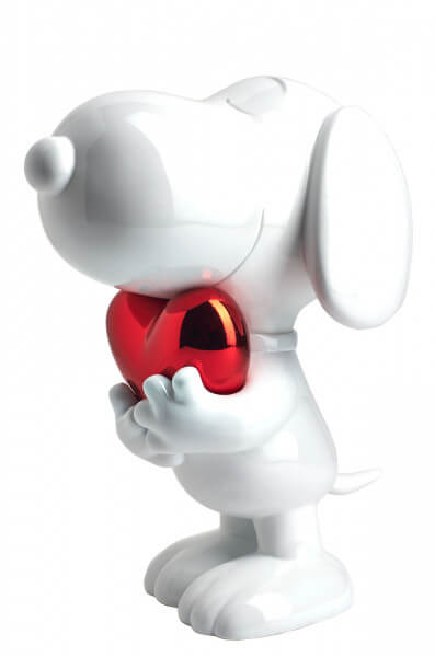 Snoopy white golde heart red chrome