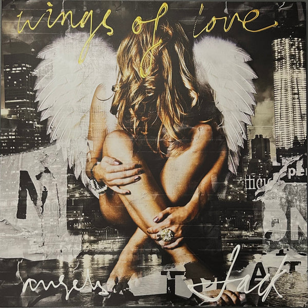 Wings of love black 100 x 100 cm
