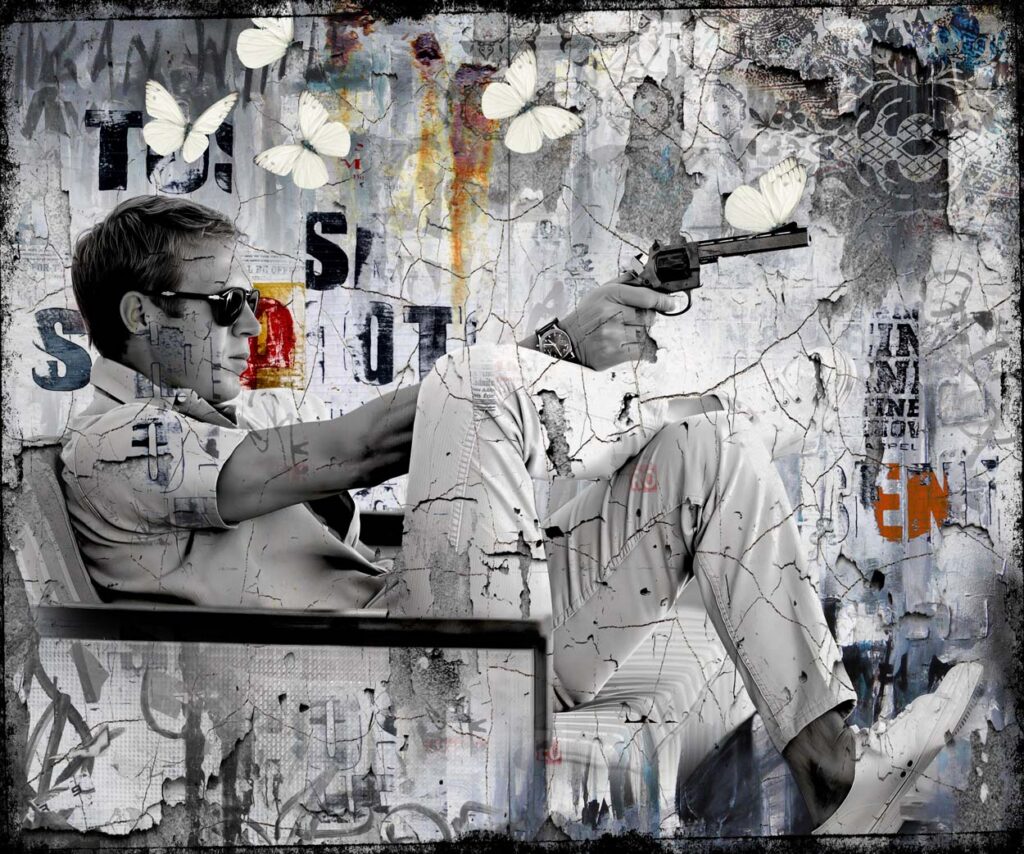 Icon Mc Queen-Leather dibond- Hans Jochem Bakker